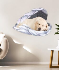 Labrador Retriever Metal Sign Puppy Sleeping In Angel Wings BNN113MS
