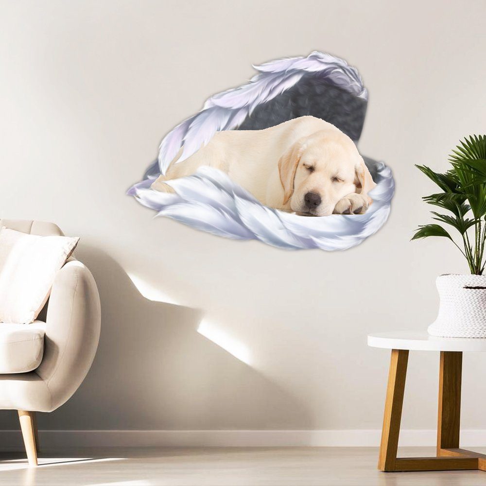 Labrador Retriever Metal Sign Puppy Sleeping In Angel Wings BNN113MS