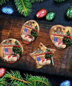 labrador santa paws ceramic ornament 1355