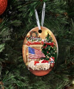 labrador santa paws ceramic ornament 2336