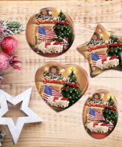 labrador santa paws ceramic ornament 6864