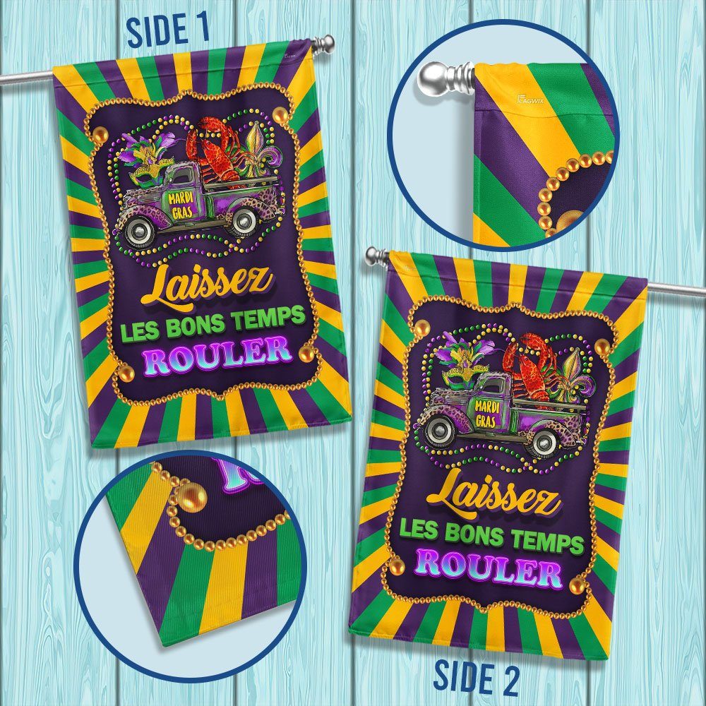 Laissez Les Bons Temps Rouler Mardi Gras Louisiana Flag BNN724F - Image 2