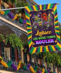 Laissez Les Bons Temps Rouler Mardi Gras Louisiana Flag BNN724F