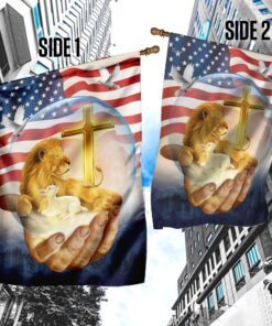 lamb of god jesus lion flag 1312