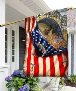largemouth bass fishing american flag tpt166f 3555