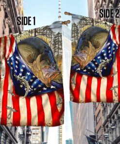 largemouth bass fishing american flag tpt166f 7570