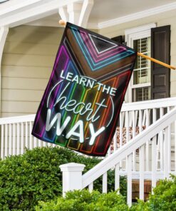 learn the heart way pride lgbt+ rainbow flag 1145