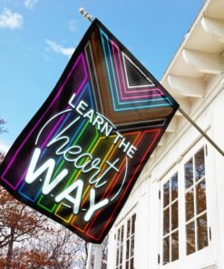 learn the heart way pride lgbt+ rainbow flag 3019