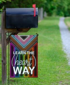 learn the heart way pride lgbt+ rainbow flag 6470