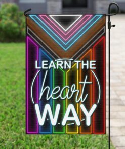 learn the heart way pride lgbt+ rainbow flag 7565