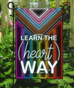 learn the heart way pride lgbt+ rainbow flag 7912