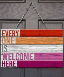 Lesbian Pride LGBT Rectangle Wooden Sign THB3261WDv1