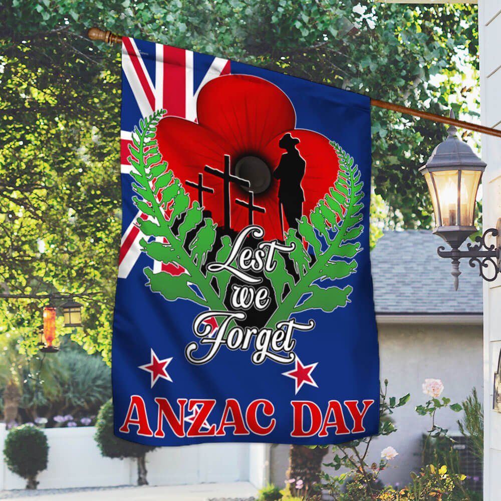 Lest We Forget, Anzac Day, Memorial Day New Zealand Veteran Flag TPT695F - Image 2