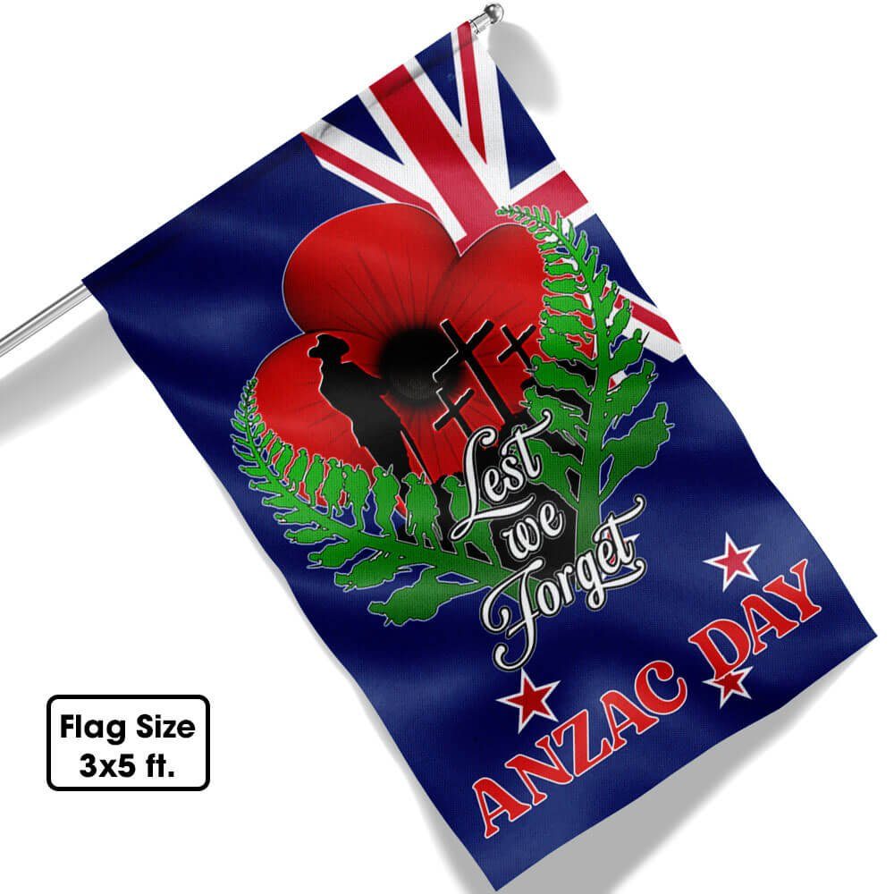 Lest We Forget, Anzac Day, Memorial Day New Zealand Veteran Flag TPT695F - Image 7