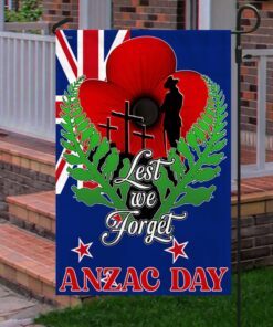 lest we forget, anzac day, memorial day new zealand veteran flag tpt695f 2137