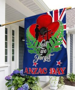 Lest We Forget, Anzac Day, Memorial Day New Zealand Veteran Flag TPT695F