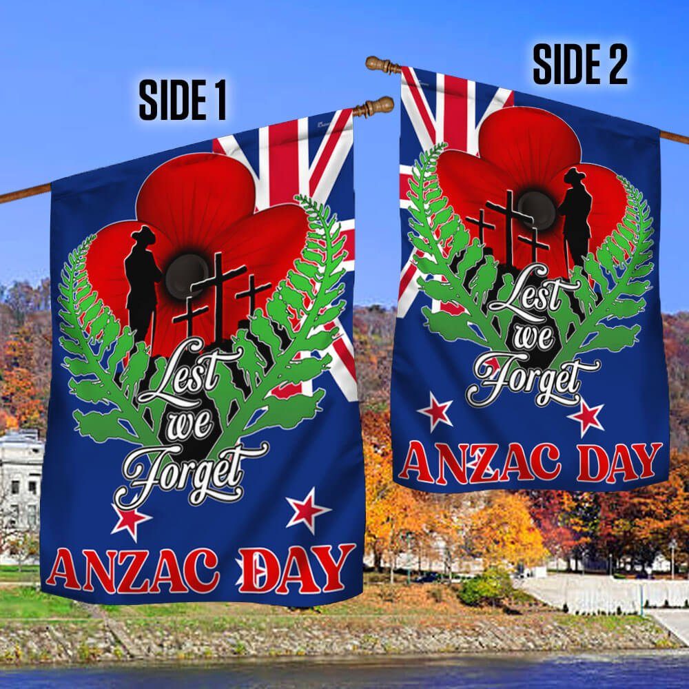 Lest We Forget, Anzac Day, Memorial Day New Zealand Veteran Flag TPT695F - Image 3
