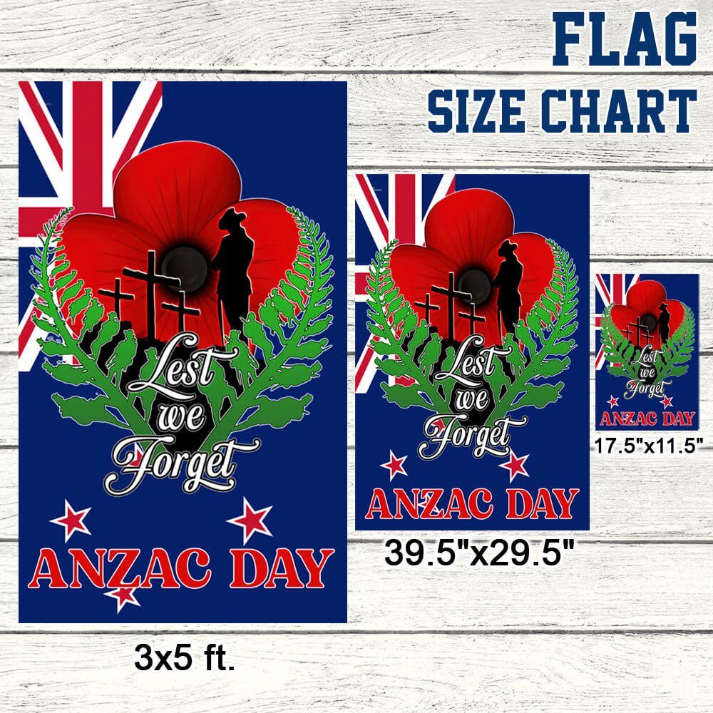 Lest We Forget, Anzac Day, Memorial Day New Zealand Veteran Flag TPT695F - Image 8