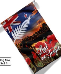 lest we forget, anzac day, veterans, new zealand flag tpt674f 5137