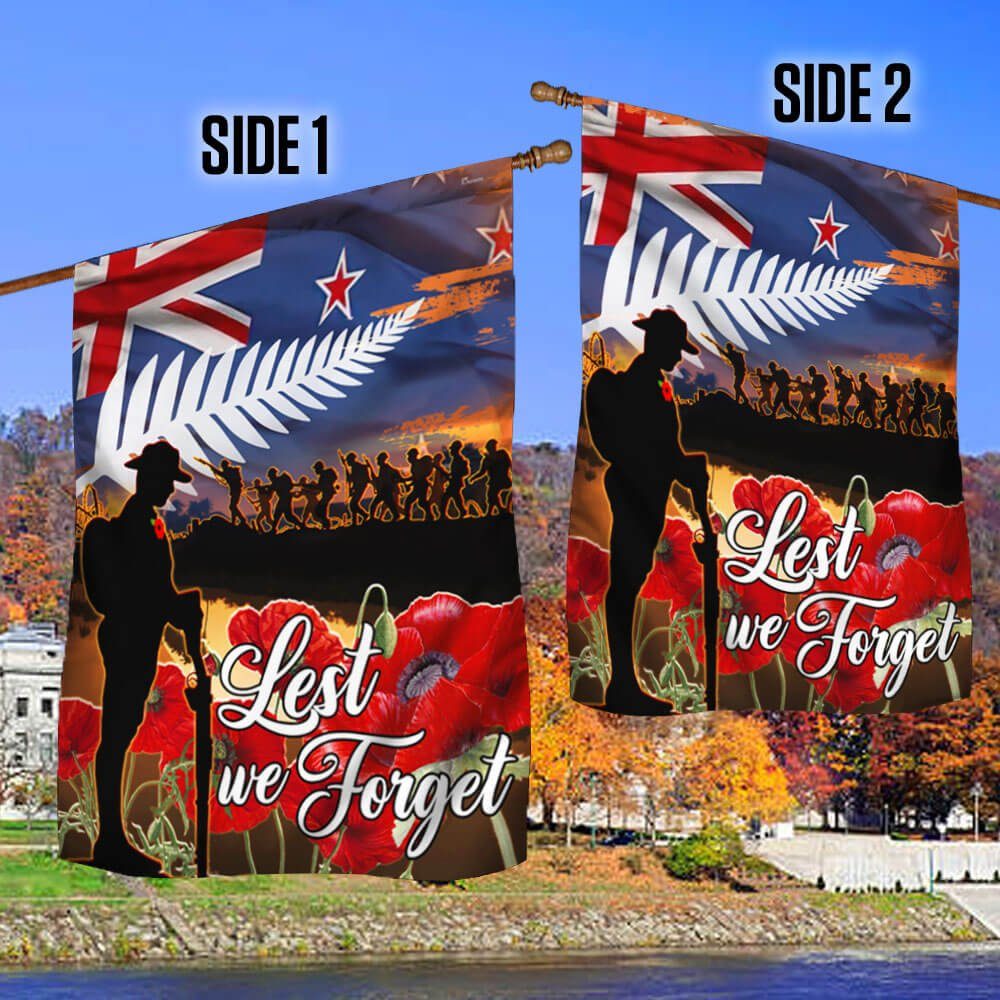 Lest We Forget, Anzac Day, Veterans, New Zealand Flag TPT674F - Image 3