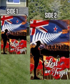 lest we forget, anzac day, veterans, new zealand flag tpt674f 5921