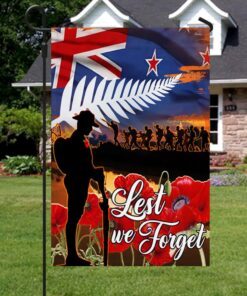 lest we forget, anzac day, veterans, new zealand flag tpt674f 7613