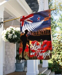 Lest We Forget, Anzac Day, Veterans, New Zealand Flag TPT674F