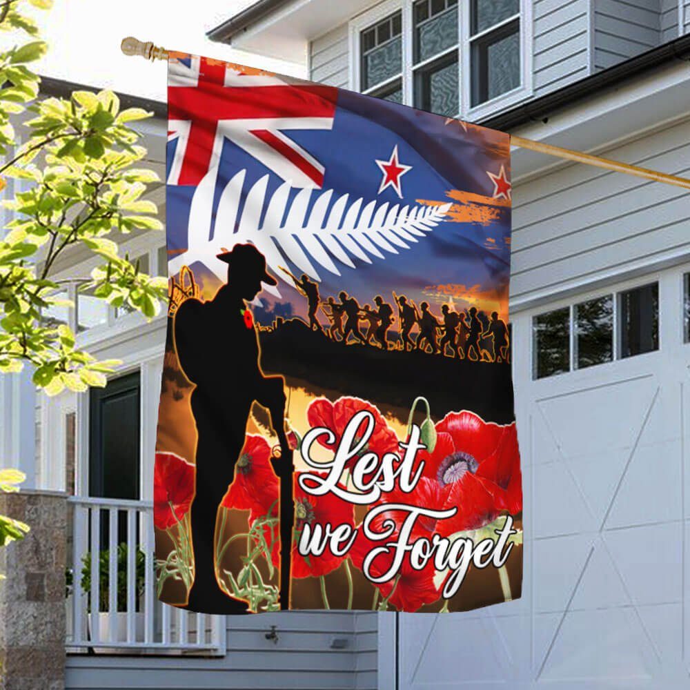Lest We Forget, Anzac Day, Veterans, New Zealand Flag TPT674F - Image 2