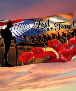 Lest We Forget, New Zealand Anzac Day Veteran Grommet Flag TPT674GF