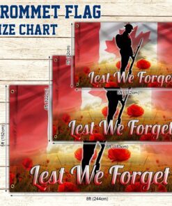 lest we forget. canadian grommet flag thb3300gfv5 1901
