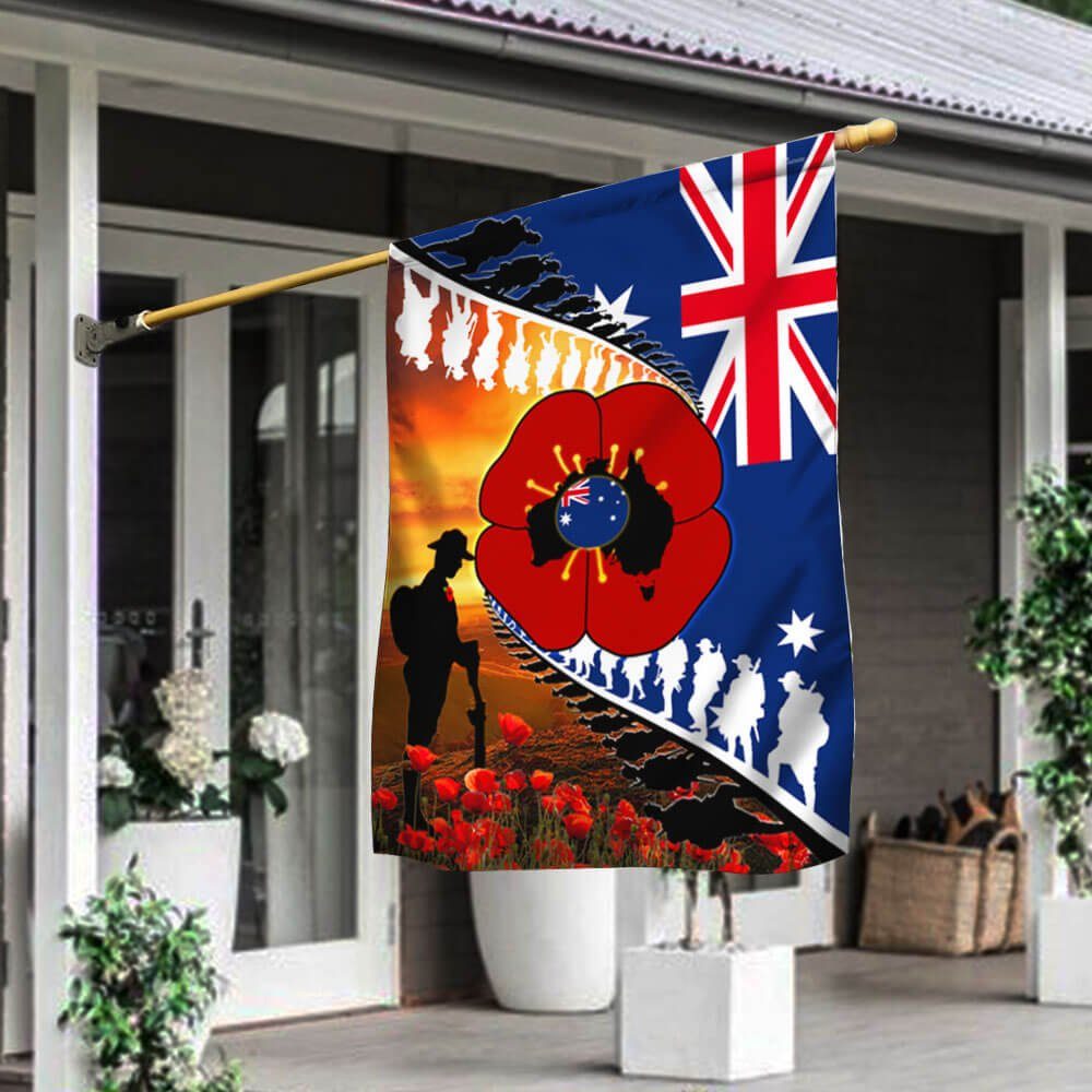 Lest We Forget. Poppy Veteran Anzac Day. Australian Flag THB3801F - Image 2