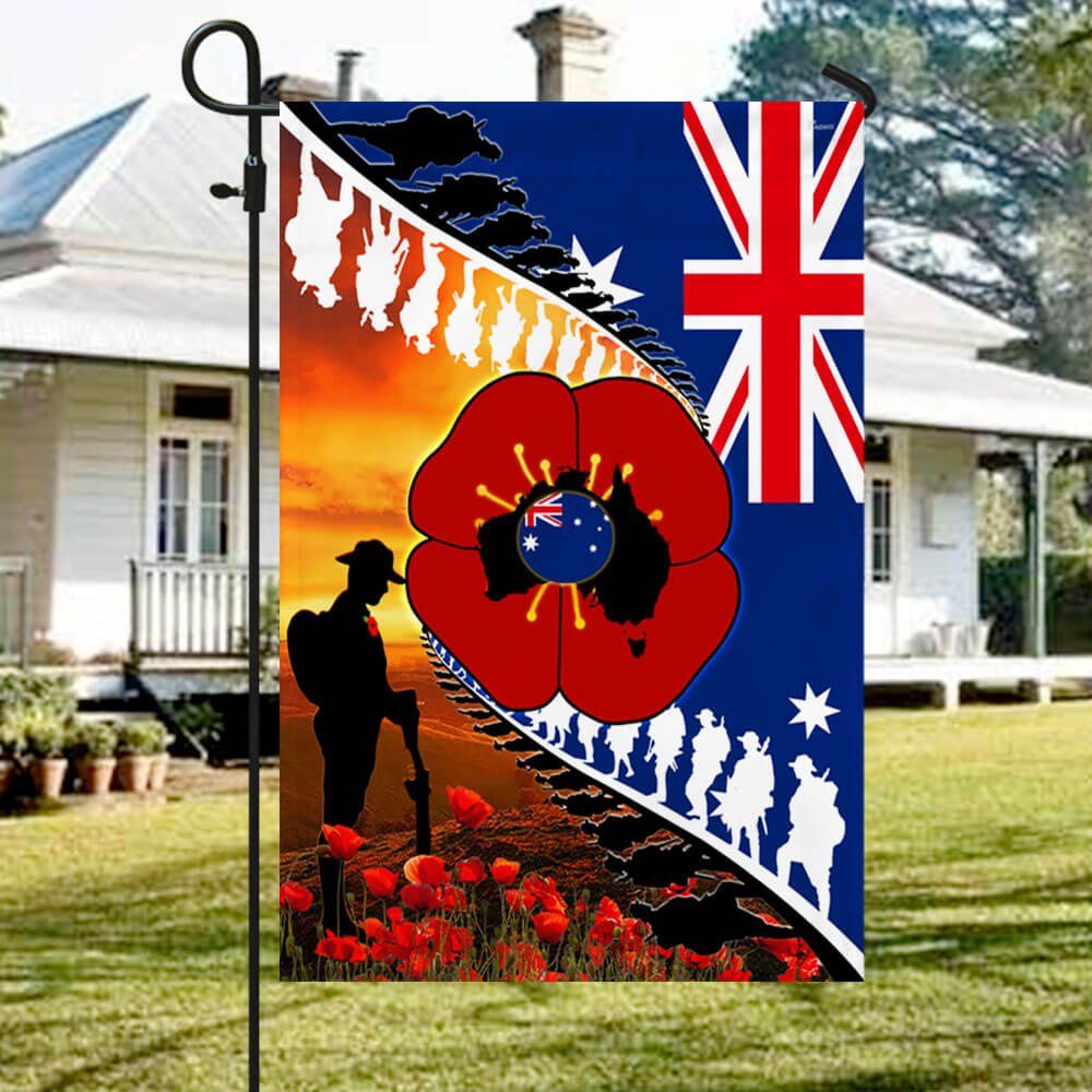 Lest We Forget. Poppy Veteran Anzac Day. Australian Flag THB3801F - Image 5