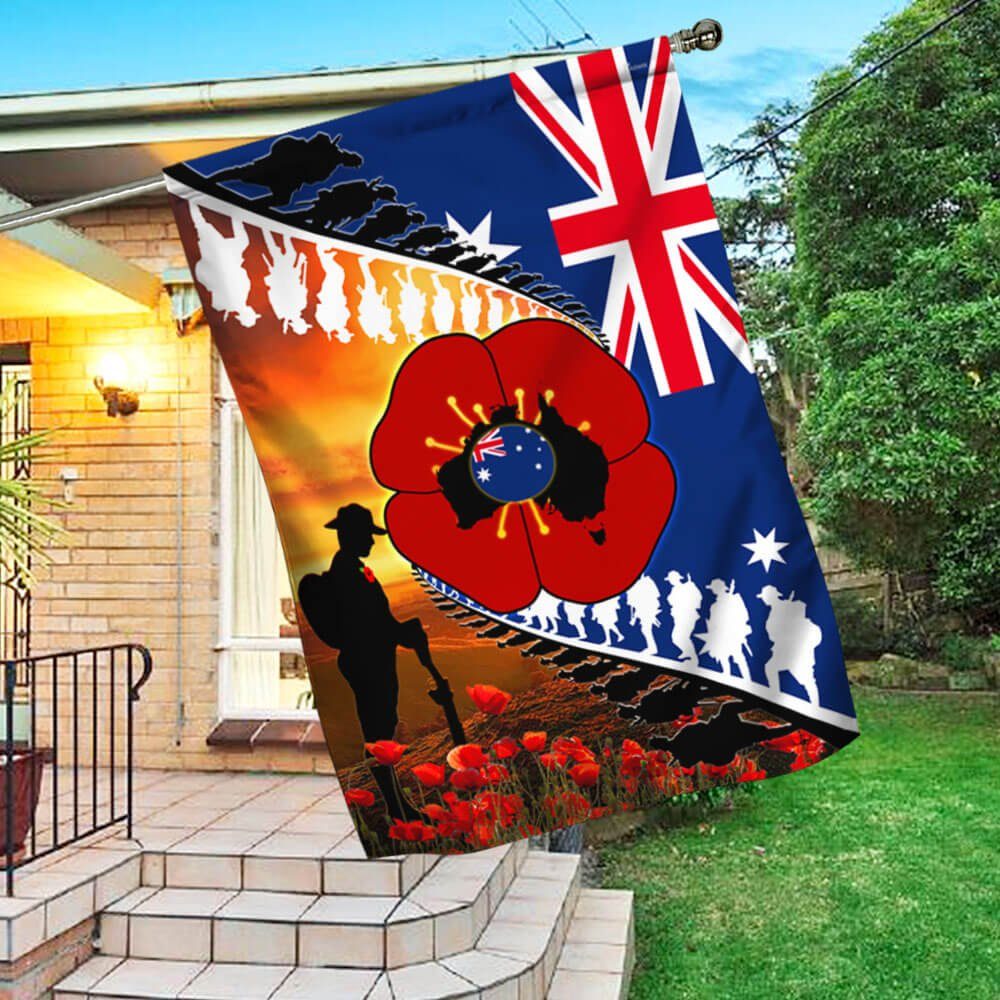 Lest We Forget. Poppy Veteran Anzac Day. Australian Flag THB3801F - Image 4