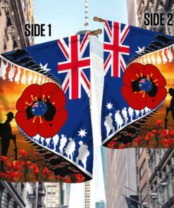 Lest We Forget. Poppy Veteran Anzac Day. Australian Flag THB3801F