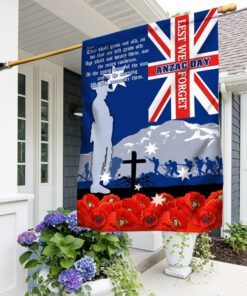 Lest We Forget. Poppy Veteran Anzac Day. Australian Flag THN3811Fv1