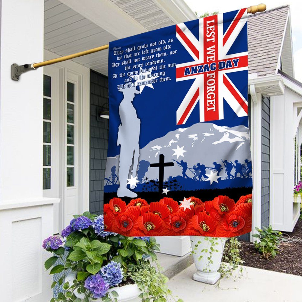 Lest We Forget. Poppy Veteran Anzac Day. Australian Flag THN3811Fv1