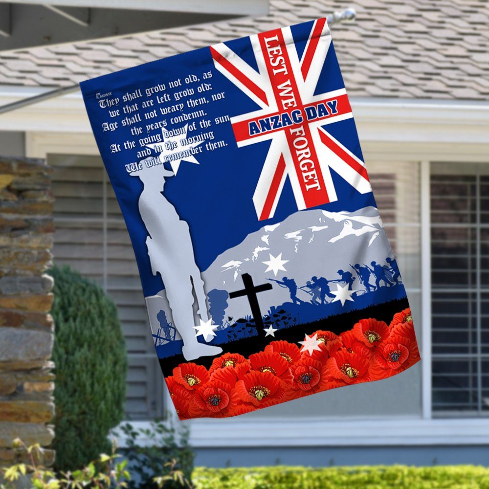 Lest We Forget. Poppy Veteran Anzac Day. Australian Flag THN3811Fv1 - Image 2