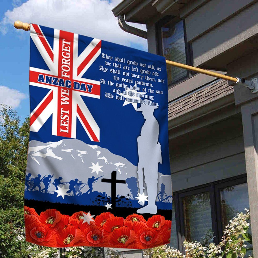 Lest We Forget. Poppy Veteran Anzac Day. Australian Flag THN3811Fv1 - Image 3