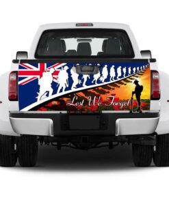 lest we forget. veteran poppy australian truck tailgate decal sticker wrap thb3363td 4744