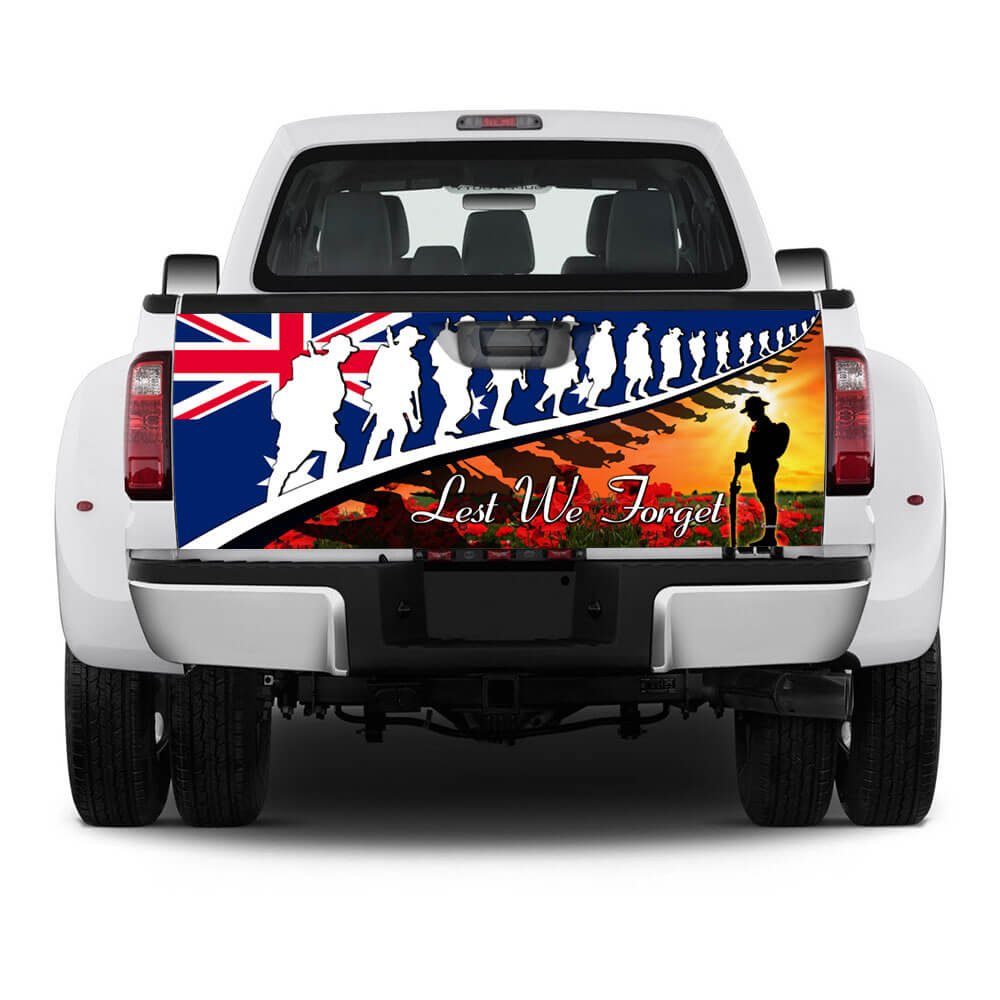 Lest We Forget. Veteran Poppy Australian Truck Tailgate Decal Sticker Wrap THB3363TD - Image 5