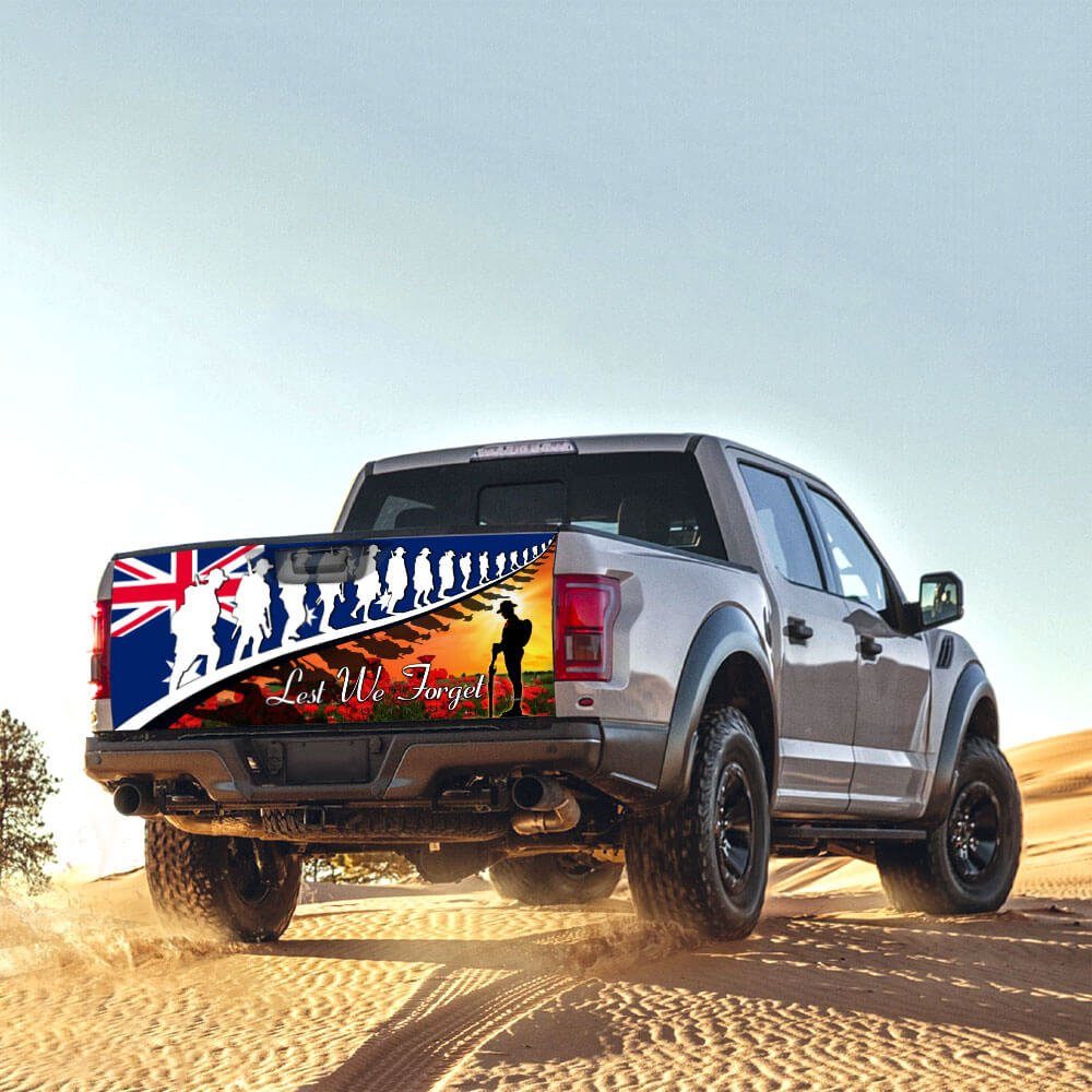 Lest We Forget. Veteran Poppy Australian Truck Tailgate Decal Sticker Wrap THB3363TD - Image 6