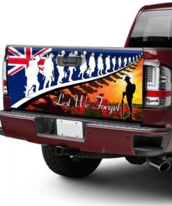 lest we forget. veteran poppy australian truck tailgate decal sticker wrap thb3363td 8548