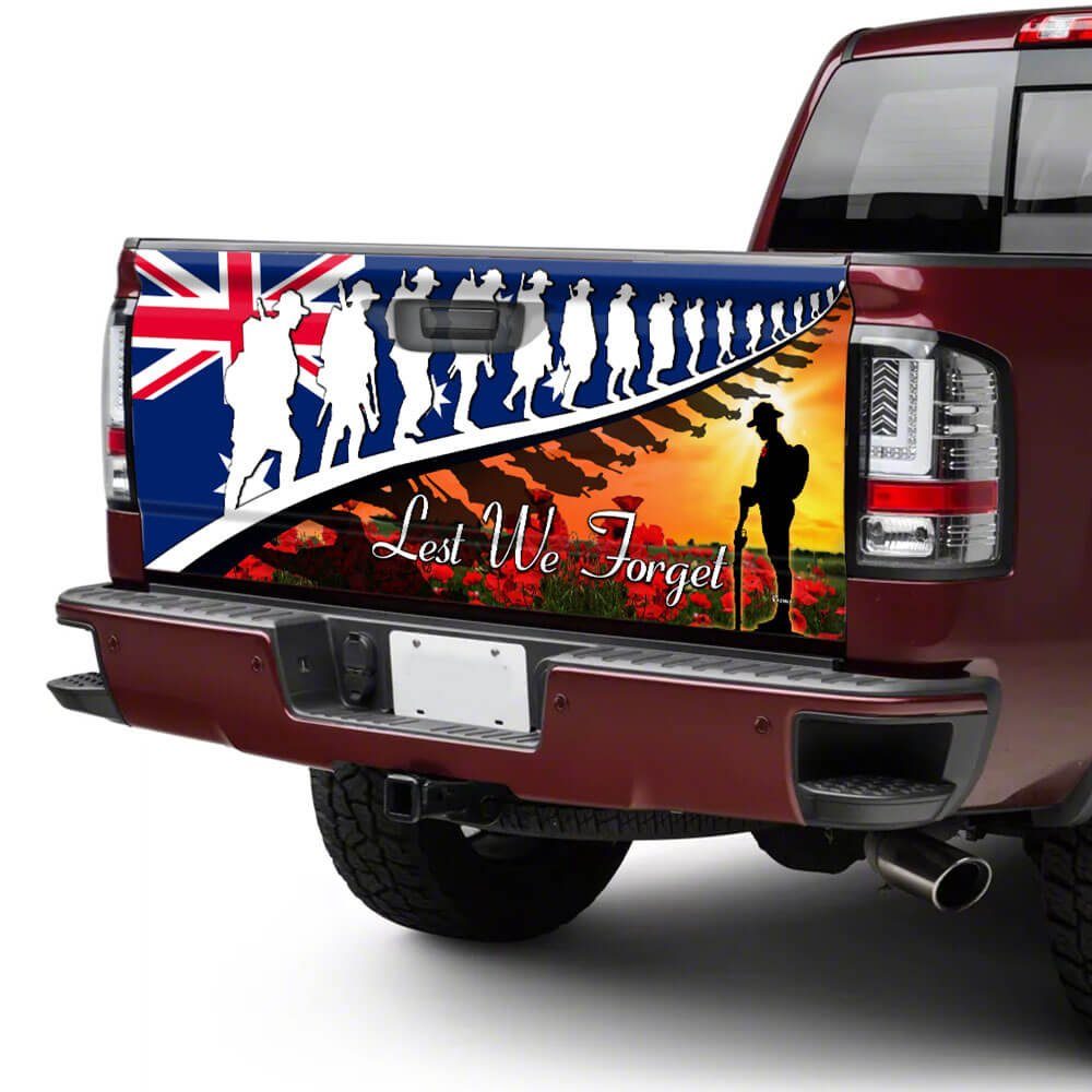 Lest We Forget. Veteran Poppy Australian Truck Tailgate Decal Sticker Wrap THB3363TD - Image 4