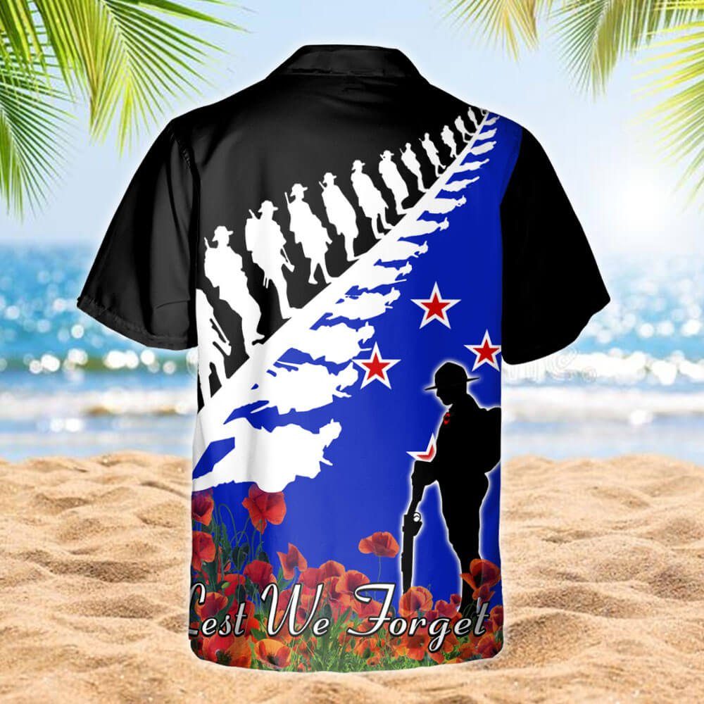 Lest We Forget. Veterans. Memorial New Zealand Hawaiian Shirt THB3392HW - Image 3