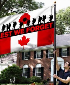 lest we forget canada grommet flag, remembrance day qnn815gf 4450