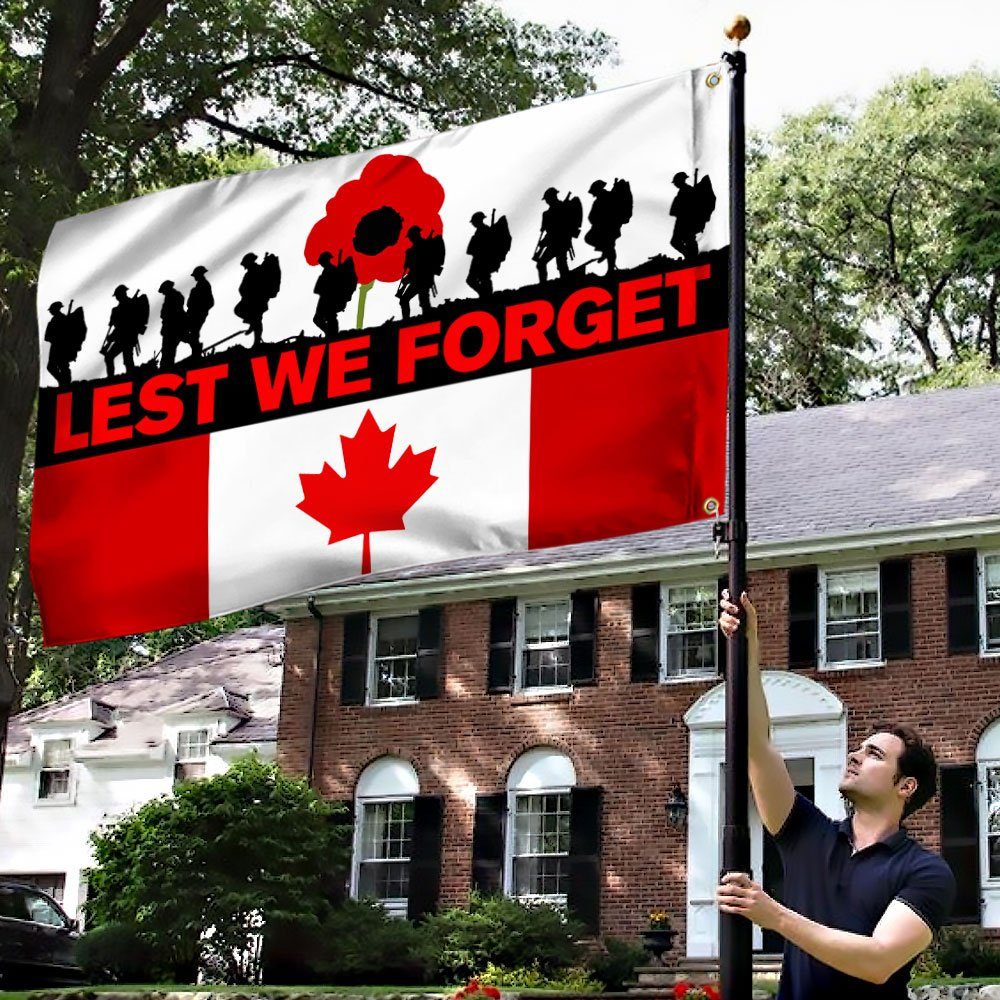 Lest We Forget Canada Grommet Flag, Remembrance Day QNN815GF - Image 4