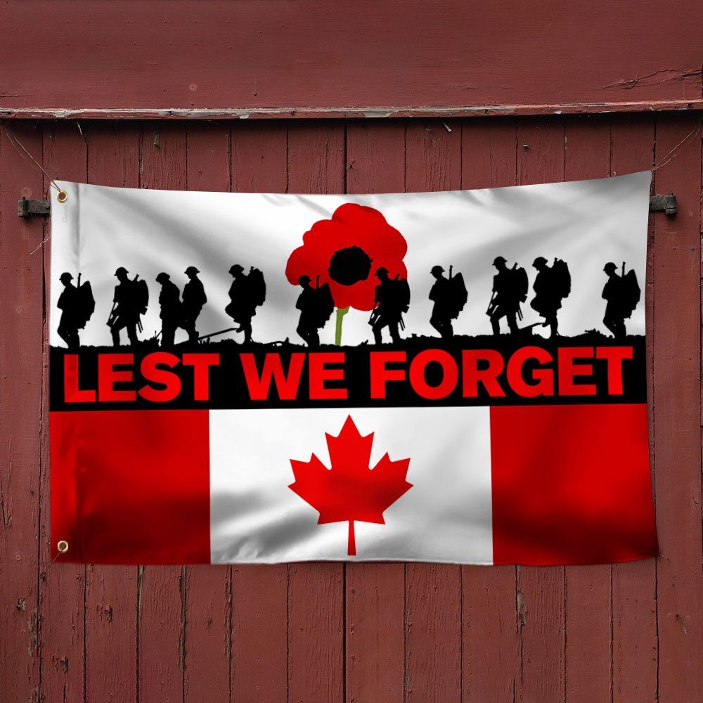 Lest We Forget Canada Grommet Flag, Remembrance Day QNN815GF - Image 3