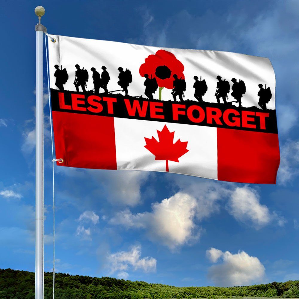 Lest We Forget Canada Grommet Flag, Remembrance Day QNN815GF - Image 2