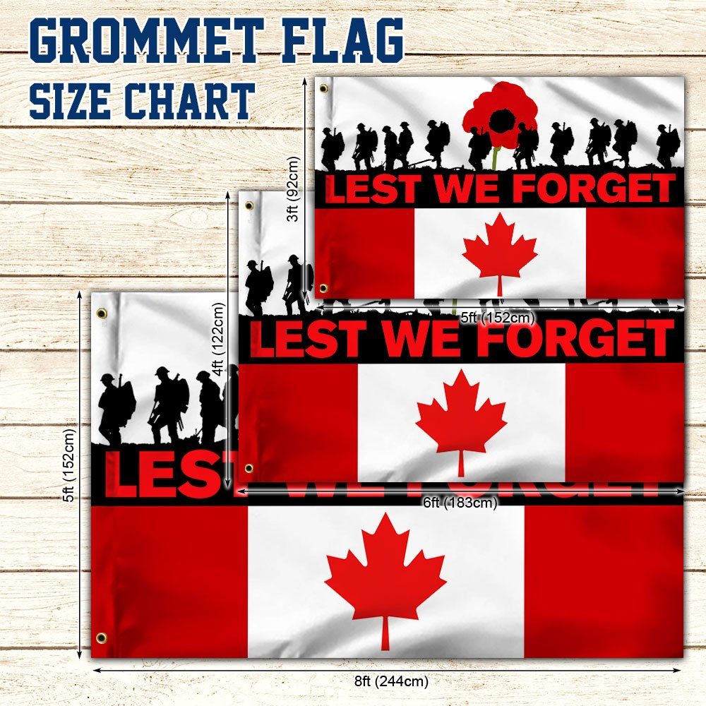 Lest We Forget Canada Grommet Flag, Remembrance Day QNN815GF - Image 5