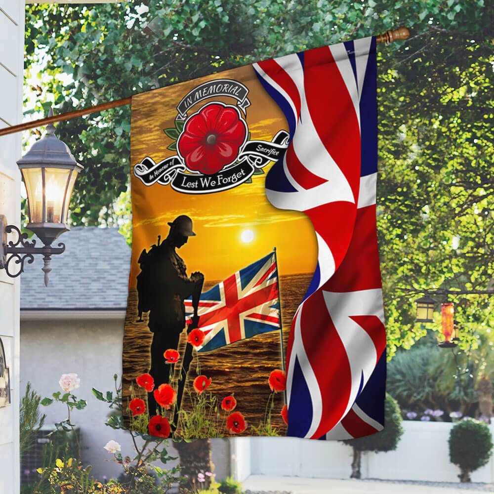 Lest We Forget In Honour Of Sacrifice UK Flag THB3569Fv1